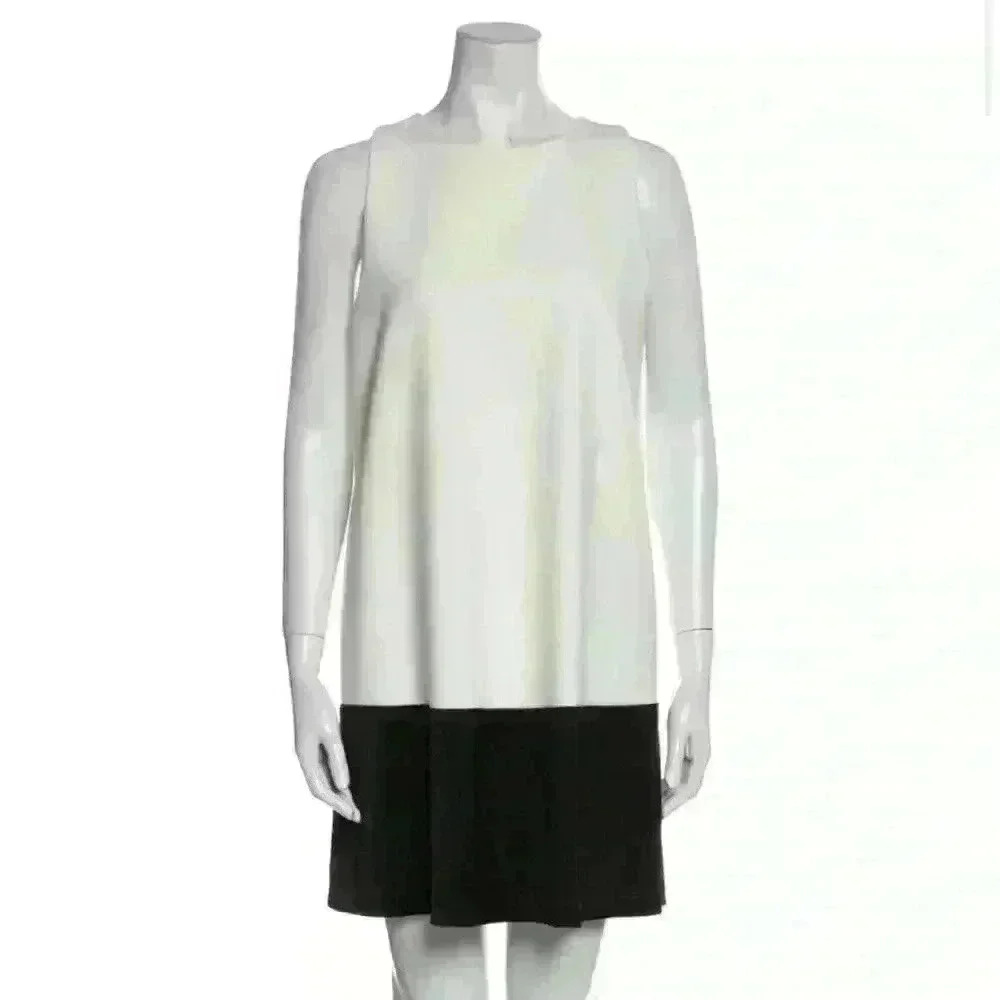 Alice & Olivia Vintage Black White Colorblock Shift Mini Dress